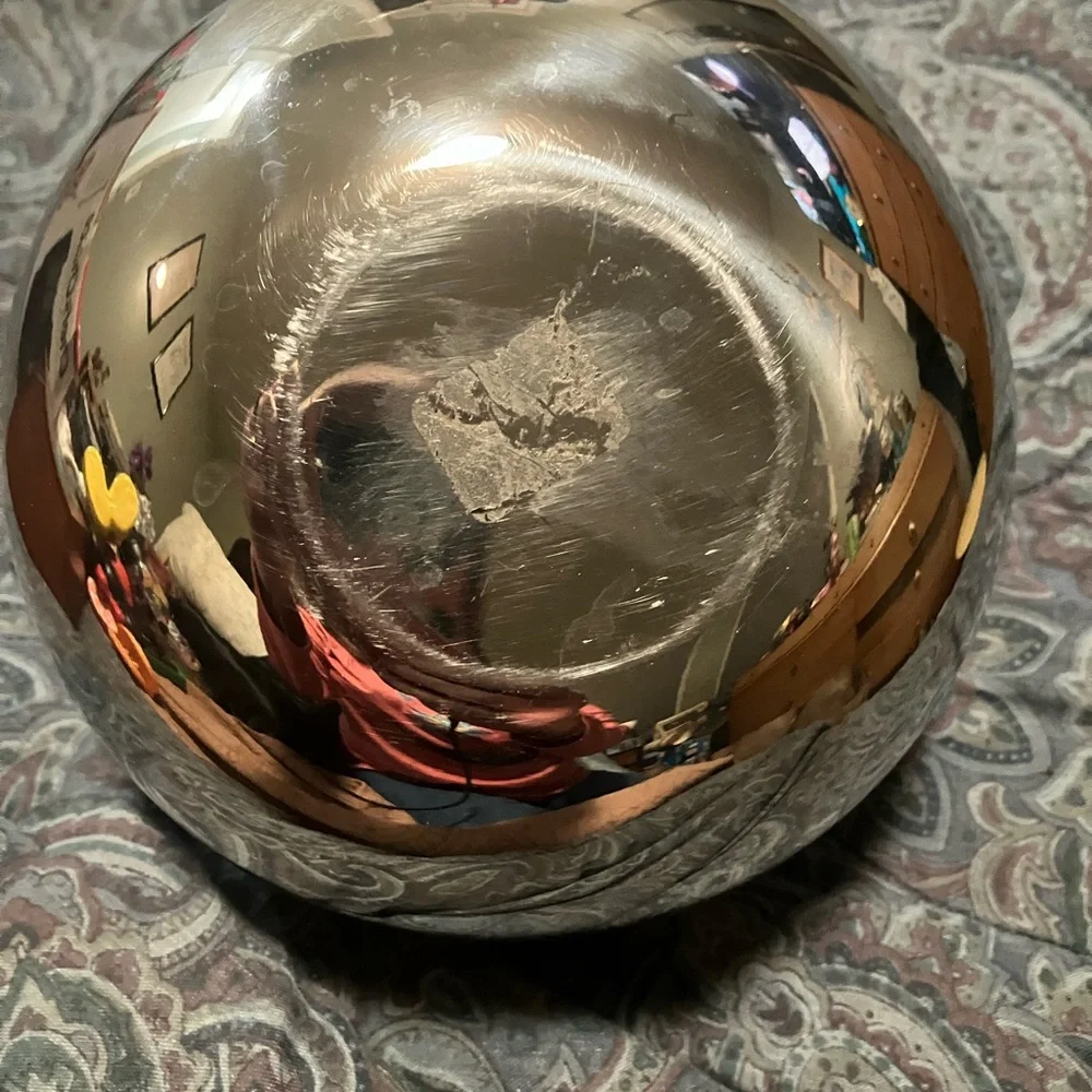 Vintage Stainless Steel Insulated Spherical Ice Bucket
